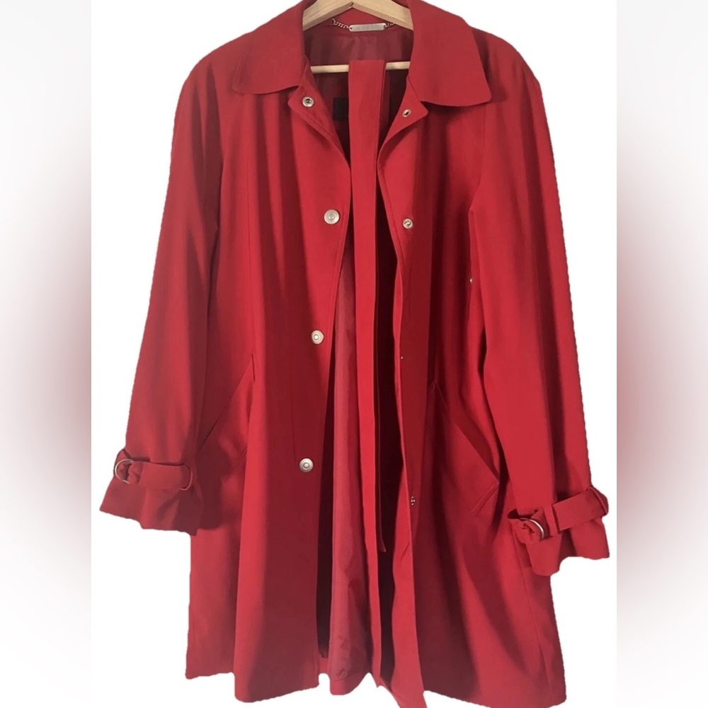 Liz Claiborne Vibrant Red Trench Coat
